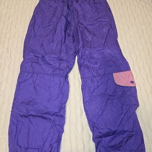 Ville Franche Vintage Women's Windsuit Pants Fabric Linned Purple Pink Size Med